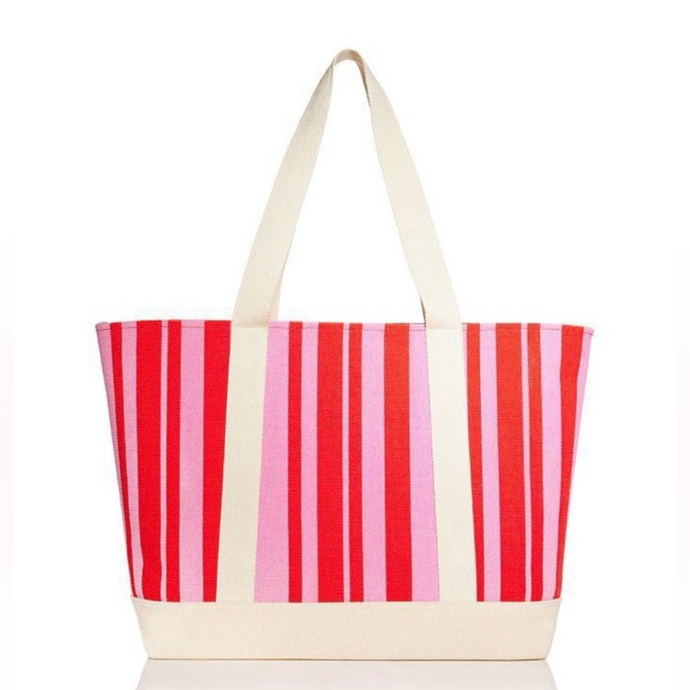 Aqua Red and Pink Striped Tote Bag NWT - Picture 4 of 5